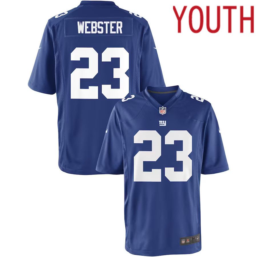 Youth New York Giants 23 Corey Webster Blue Nike Team Color Game NFL Jersey